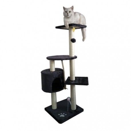 Arbre A Chat Pompon 40x40x114 Cm Gris Fonce Arbre A Chat Pompon 40x40x114 Cm Gris Fonce