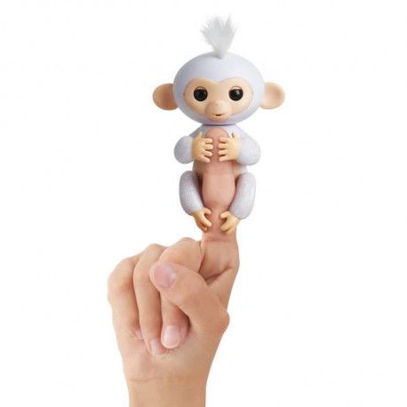 Fingerlings Bebe Singe Ouistiti Paillete Blanc Fingerlings Bebe Singe Ouistiti Paillete Blanc