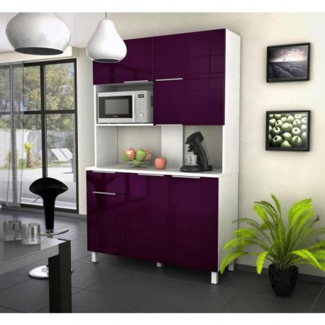 Lova Buffet De Cuisine Contemporain Aubergine Brillant