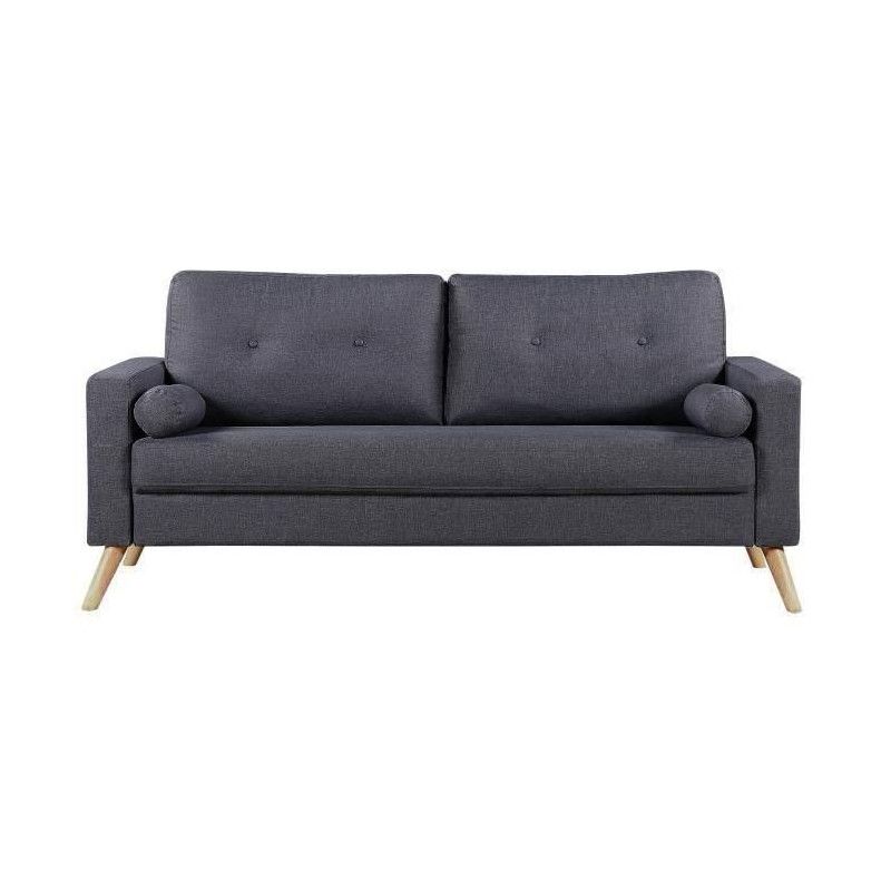 Ibra Canape Droit Fixe 3 Places Gris Anthracite