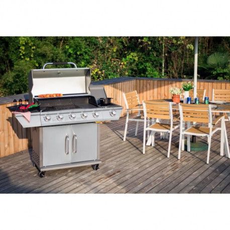 DUKE Barbecue a gaz 5 +1 feux Grille + Plancha Fonte Cookingbox Duke Barbecue à gaz 5 feux Grille + plancha