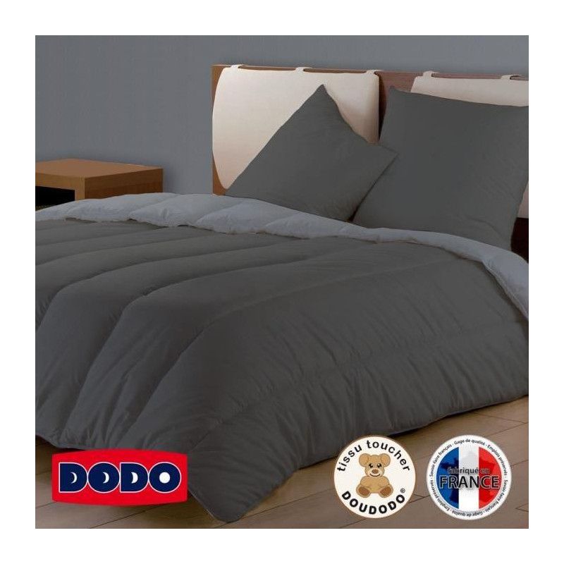 dodo couette légere 200g/m² bicolore 200x200 cm gris