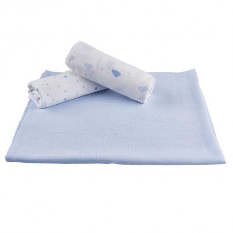 Noukies 3 Langes Bebe Garcon Bambou Bleu Cocon Noukies 3 Langes Bebe Garcon Bambou Bleu Cocon