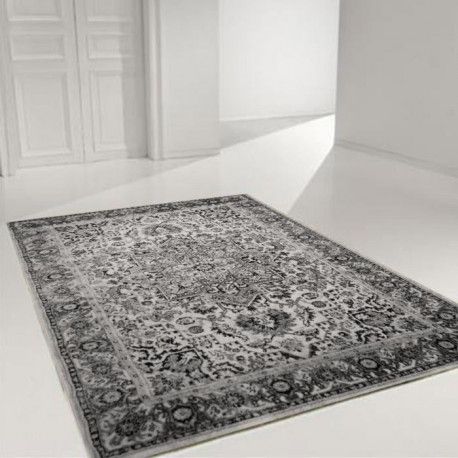 Tapis De Salon Oriental Subway Gris Noir Et Blanc