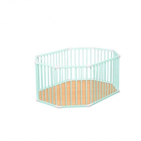 Combelle Parc Ovale Louis Avec Fond Pliant Laque Vert