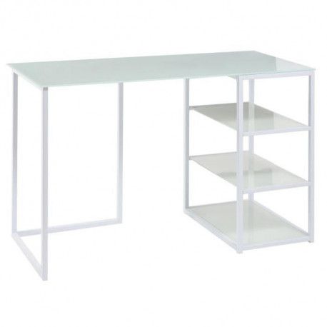 Glass Bureau Contemporain En Metal Et Verre Trempe