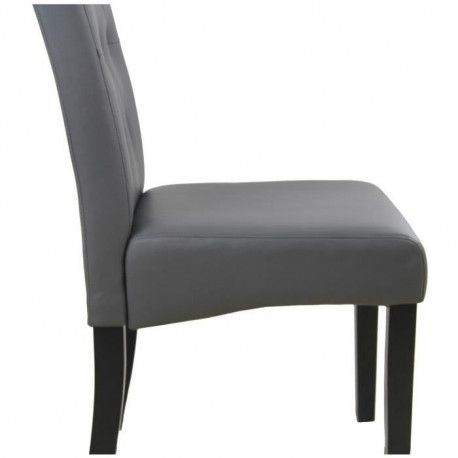 CUBA Lot de 2 chaises de salle a manger Simili gris Style contemporain L 45 x P CUBA Lot de 2 chaises de salle a manger Simili gris Style contemporain L 45 x P