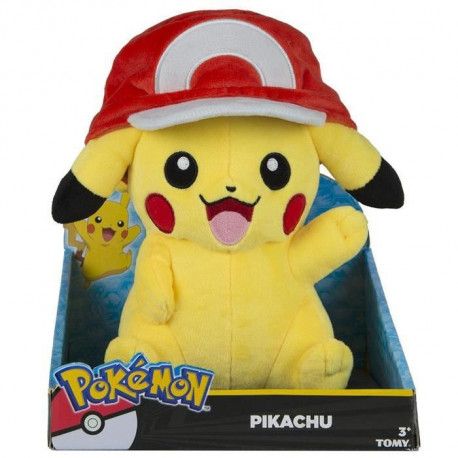 Peluche Pokemon Maxi Pika Casquette Sacha