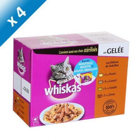 Whiskas Sachets Fraicheur En Gelee A La Volaille Whiskas Sachets Fraicheur En Gelee A La Volaille
